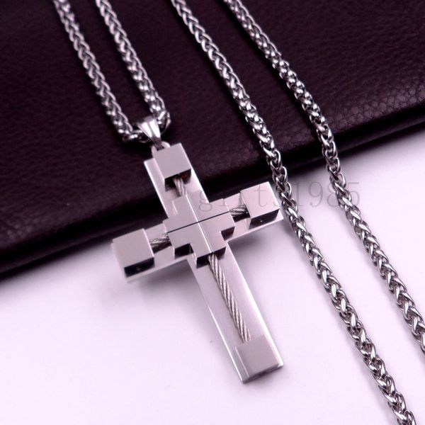 18-40" mens stainless steel cool silver wheat chain link chain necklace cross pendant
18-40" mens stainless steel cool silver wheat chain link chain necklace cross pendant