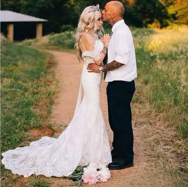 romantic 2017 lace off the shoulder mermaid wedding dresses long bohemian garden country bridal gowns custom made china en82811, White
romantic 2017 lace off the shoulder mermaid wedding dresses long bohemian garden country bridal gowns custom made china en82811, White
