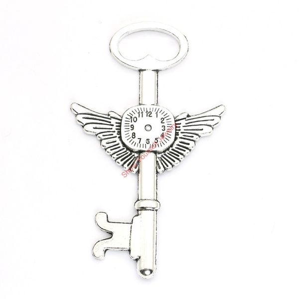 4pcs antique silver plated clock wings key charms pendants for bracelet jewelry making diy necklace craft 75x45mm, Bronze;silver
4pcs antique silver plated clock wings key charms pendants for bracelet jewelry making diy necklace craft 75x45mm, Bronze;silver