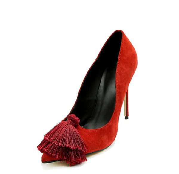 2017 new women point toe tassel pumps suede leather pumps party shoes fringe pumps dress shoes ladies, Black
2017 new women point toe tassel pumps suede leather pumps party shoes fringe pumps dress shoes ladies, Black