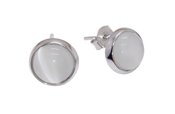 

Fine Jewelry Opal Stud Earrings 100% Guaranteed Real 925 Sterling Silver Jewelry With 10mm White Opal Earrings For Women YH1049-1