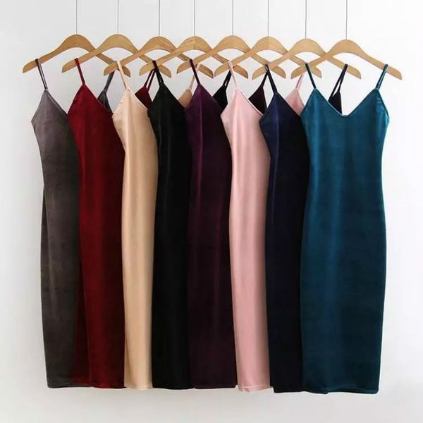 wholesale- 2016 autumn winter brief style slip velvet suspender dress for women one side vent dress strap velvet dress, White;black
wholesale- 2016 autumn winter brief style slip velvet suspender dress for women one side vent dress strap velvet dress, White;black