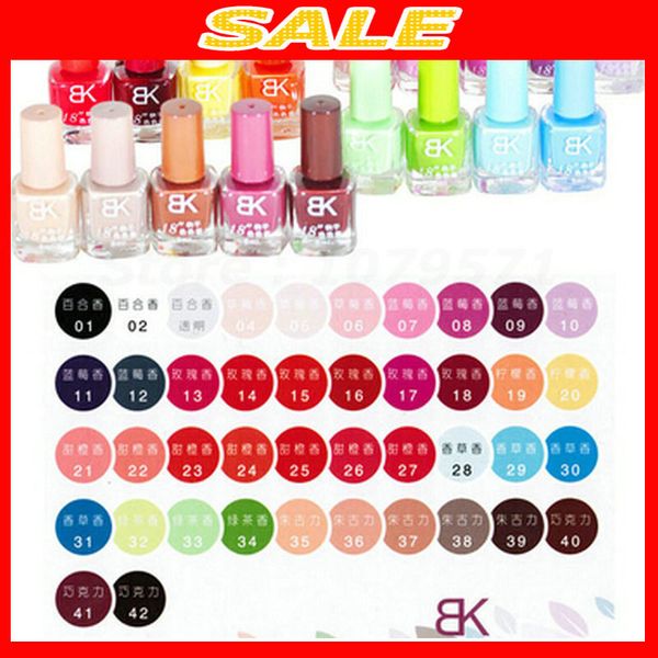wholesale- 42 pcs bk nail varnishes 18'' quick drying oil naked 8 ml of 42 colors optional cosmetics/nail polish/nail enamel 
wholesale- 42 pcs bk nail varnishes 18'' quick drying oil naked 8 ml of 42 colors optional cosmetics/nail polish/nail enamel