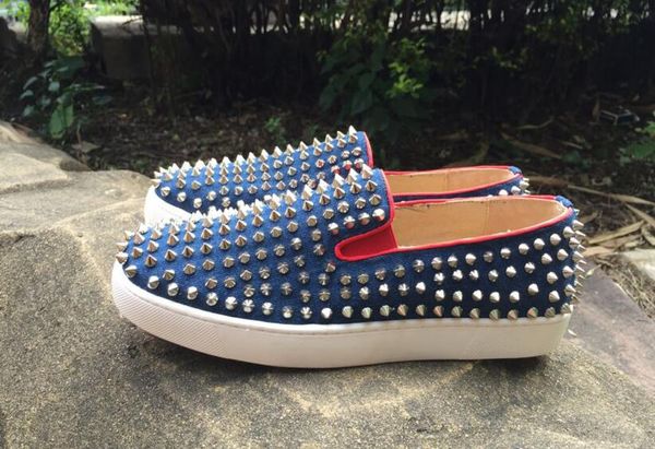 Low Top blue canvas Spikes Casual Flats Red Bottom Shoes 2017 New For Men and Women Party Designer Sneakers Lovers Genuine Leather
Low Top blue canvas Spikes Casual Flats Red Bottom Shoes 2017 New For Men and Women Party Designer Sneakers Lovers Genuine Leather