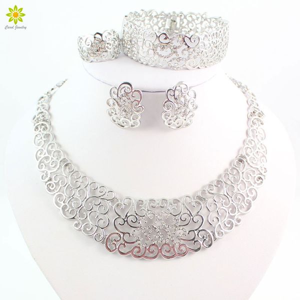 fine jewelry sets fashion wedding accessories women african beads crystal silver plated necklace earrings set dress collare, Slivery;golden
fine jewelry sets fashion wedding accessories women african beads crystal silver plated necklace earrings set dress collare, Slivery;golden