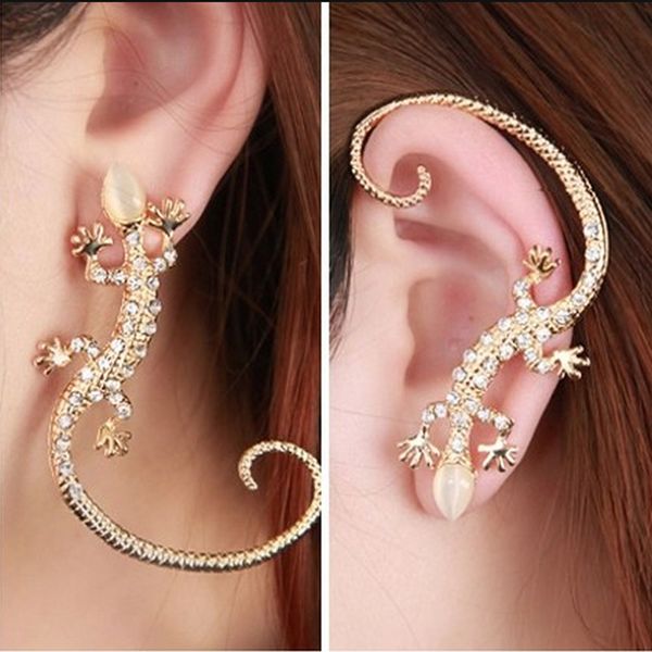 Earcuff Fashion Ear Cuff Rhinestone earrings ear Cuff Luxury elegant golden Silver Plated exaggerated gecko lizard stud earrings Jewelry
Earcuff Fashion Ear Cuff Rhinestone earrings ear Cuff Luxury elegant golden Silver Plated exaggerated gecko lizard stud earrings Jewelry