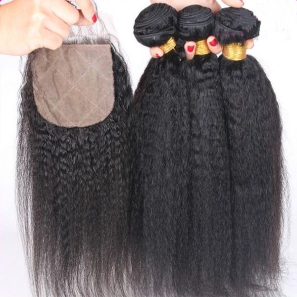 brazilian hair lace closure with hair bundles kinky straight hair coarse yaki 3 bundles with closure silk base for black woman
brazilian hair lace closure with hair bundles kinky straight hair coarse yaki 3 bundles with closure silk base for black woman