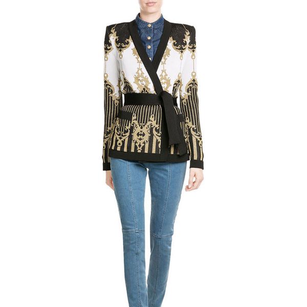 wholesale- tie quality thread jacket fashion designer jacket outer women's sweater gold 2021 cardigan knitting belt paris bxqhw, Black
wholesale- tie quality thread jacket fashion designer jacket outer women's sweater gold 2021 cardigan knitting belt paris bxqhw, Black