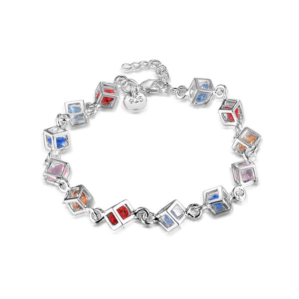 factory outlet women's 925 sterling silver colorful crystal bracelet 8" fashion silver bracelet, Black
factory outlet women's 925 sterling silver colorful crystal bracelet 8" fashion silver bracelet, Black