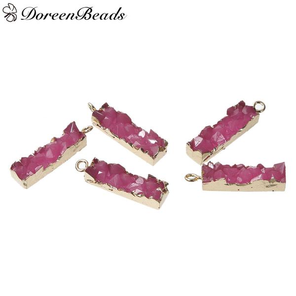 resin druzy pendants rectangle gold plated fuchsia 36mm x9mm(1 3/8" x 3/8") - 34mm x9mm(1 3/8" x 3/8"), 2 pcs 2016 new j, Bronze;silver 
resin druzy pendants rectangle gold plated fuchsia 36mm x9mm(1 3/8" x 3/8") - 34mm x9mm(1 3/8" x 3/8"), 2 pcs 2016 new j, Bronze;silver