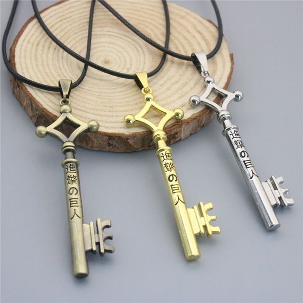 Attack on Titan Anime Eren Jaeger Key Pendants Necklace Silver Plated Leather Alloy Necklace Jewelry Hot Sale
Attack on Titan Anime Eren Jaeger Key Pendants Necklace Silver Plated Leather Alloy Necklace Jewelry Hot Sale