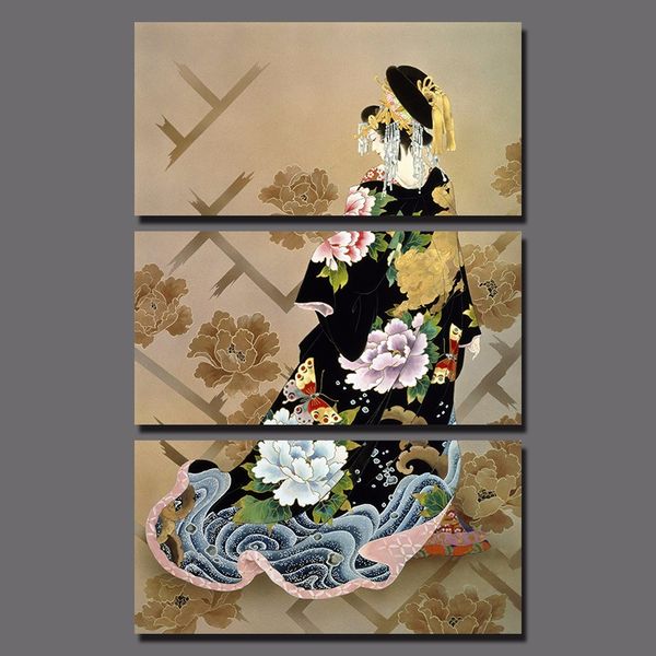 3 pcs big size japan style black kimono picture decoration japanese peony flowers canvas painting wall art home decor unframed
3 pcs big size japan style black kimono picture decoration japanese peony flowers canvas painting wall art home decor unframed
