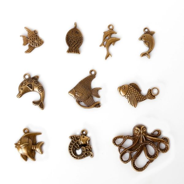 new wholesale 48pcs vintage charms mixed fish and dolphin pendant antique bronze fit bracelets necklace diy metal jewelry mak, Bronze;silver
new wholesale 48pcs vintage charms mixed fish and dolphin pendant antique bronze fit bracelets necklace diy metal jewelry mak, Bronze;silver