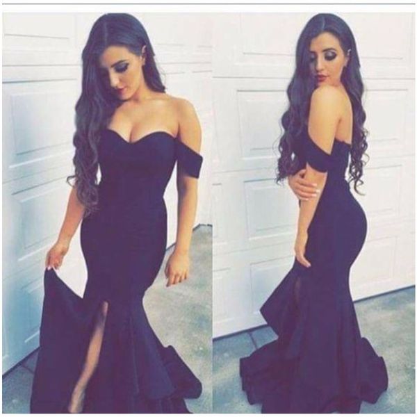 Sexy High Slit Black Evening Dresses 2019 Newest Off Shoulder Mermaid Women Evening Party Gowns Cheap Formal Party Dresses prom Gown
Sexy High Slit Black Evening Dresses 2019 Newest Off Shoulder Mermaid Women Evening Party Gowns Cheap Formal Party Dresses prom Gown