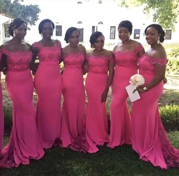 2020 south african black girls bridesmaid dresses off the shoulder mermaid fuchsia for wedding guest dress bead long prom dress ba7230, White;pink
2020 south african black girls bridesmaid dresses off the shoulder mermaid fuchsia for wedding guest dress bead long prom dress ba7230, White;pink