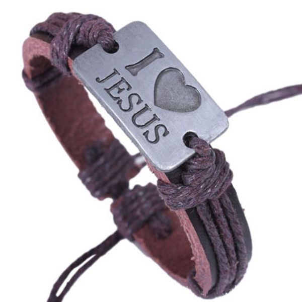 handmade genuine leather mens womens i love jesus alloy bracelet adjustable size charm bracelet cuff braided wrap bangles, Golden;silver
handmade genuine leather mens womens i love jesus alloy bracelet adjustable size charm bracelet cuff braided wrap bangles, Golden;silver
