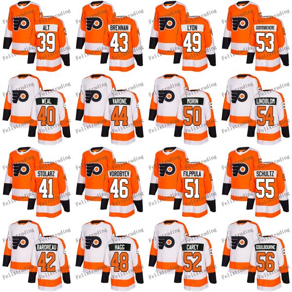 2018 Philadelphia Flyers 53 Shayne Gostisbehere 39 Mark Alt Nick Schultz Weal 52 Greg Carey 49 Alex Lyon 44 Phil Varone Jersey
2018 Philadelphia Flyers 53 Shayne Gostisbehere 39 Mark Alt Nick Schultz Weal 52 Greg Carey 49 Alex Lyon 44 Phil Varone Jersey