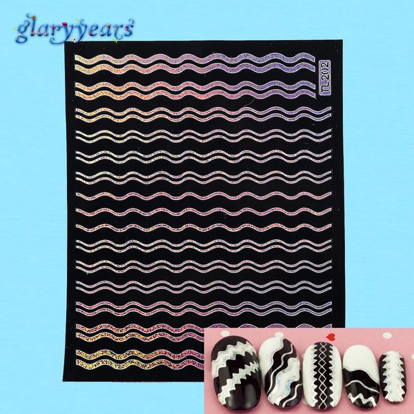 wholesale-1 sheet vinyl laser print wavy line pattern nail sticker tl202 nail foil decal women manicures tool charms nail art nail sticker, Black
wholesale-1 sheet vinyl laser print wavy line pattern nail sticker tl202 nail foil decal women manicures tool charms nail art nail sticker, Black