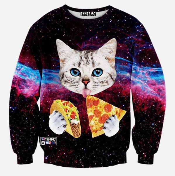 wholesale-2016 space galaxy animal cat eat pizza 3d jumper hoodies pullover sweatshirt 16 color, Black
wholesale-2016 space galaxy animal cat eat pizza 3d jumper hoodies pullover sweatshirt 16 color, Black