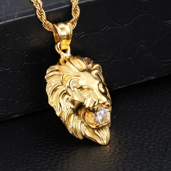 fashion jewelry 316l stainless steel 18k gold plated lion head biker pendant charms with white crystals stone rope chain, Silver
fashion jewelry 316l stainless steel 18k gold plated lion head biker pendant charms with white crystals stone rope chain, Silver