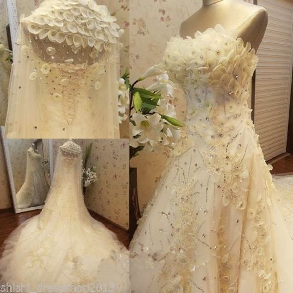 a line band made flower beaded organza with veils strapless crystavintage wedding dresses arabic wedding dress plus size modest berta gothic, White
a line band made flower beaded organza with veils strapless crystavintage wedding dresses arabic wedding dress plus size modest berta gothic, White