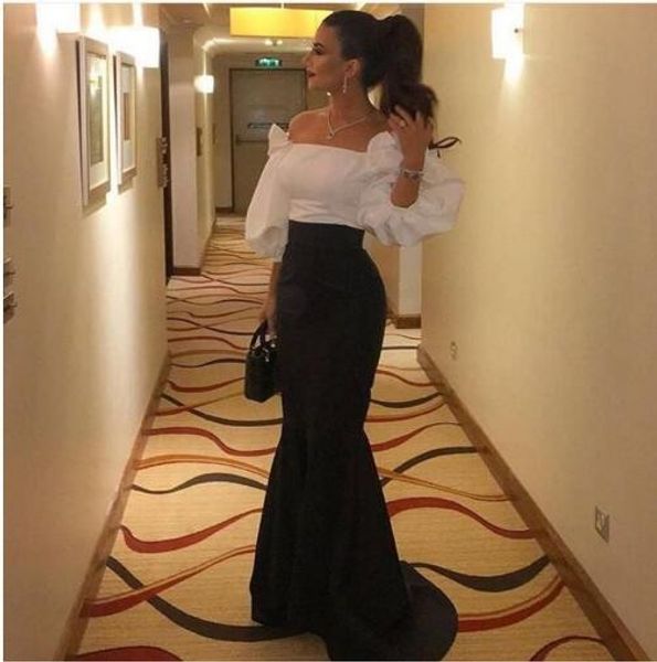 white and black arabic style prom dresses with poet sleeve vestido de fiesta myriam fares vintage mermaid formal party evening gowns 2018
white and black arabic style prom dresses with poet sleeve vestido de fiesta myriam fares vintage mermaid formal party evening gowns 2018