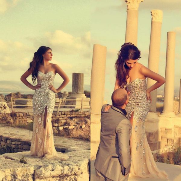 sparkly long formal dresses evening wear fitted crystals champagne prom gowns split evening dress sweetheart neck custom made quality, Black
sparkly long formal dresses evening wear fitted crystals champagne prom gowns split evening dress sweetheart neck custom made quality, Black