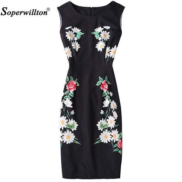 wholesale- soperwillton 2017 new summer women dress sleeveless style floral print casual vestidos pack hip women's clothing dresses d07, White;black
wholesale- soperwillton 2017 new summer women dress sleeveless style floral print casual vestidos pack hip women's clothing dresses d07, White;black