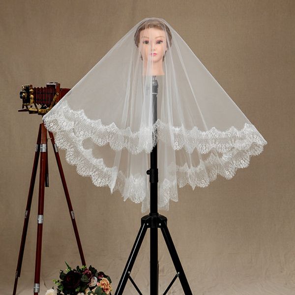 new elegant fashion designer sale romantic elbow white ivory lace applique mantilla veil bridal head pieces for wedding, Black
new elegant fashion designer sale romantic elbow white ivory lace applique mantilla veil bridal head pieces for wedding, Black