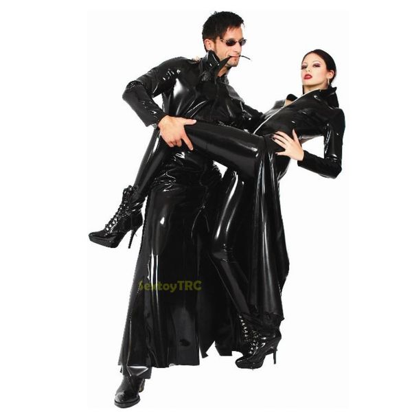 new design leather coat long cool pvc look black costume for male female men women fancy dress zipper b0402022, Red;black
new design leather coat long cool pvc look black costume for male female men women fancy dress zipper b0402022, Red;black