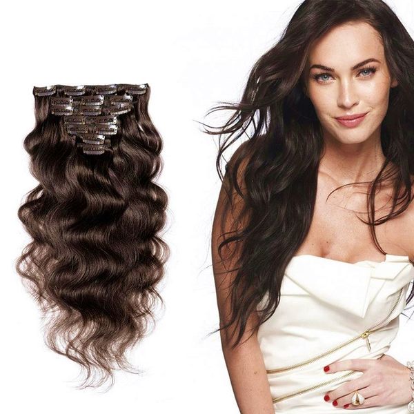 8a remy clip in human hair 70g 100g 140g 160g 180g 7/8/10pcs virgin brazilian body wave 2# dark brown clip in hair extensions dhl free, Black
8a remy clip in human hair 70g 100g 140g 160g 180g 7/8/10pcs virgin brazilian body wave 2# dark brown clip in hair extensions dhl free, Black