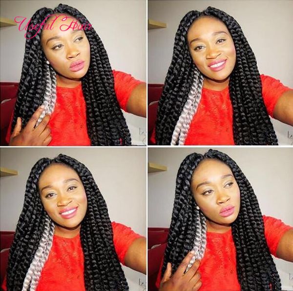 18 inch ombre color 2x havana mambo twist crochet braids hair extensions marley twist synthetic braiding hair wand 5-7pcs preloop dreadlocks, Black
18 inch ombre color 2x havana mambo twist crochet braids hair extensions marley twist synthetic braiding hair wand 5-7pcs preloop dreadlocks, Black