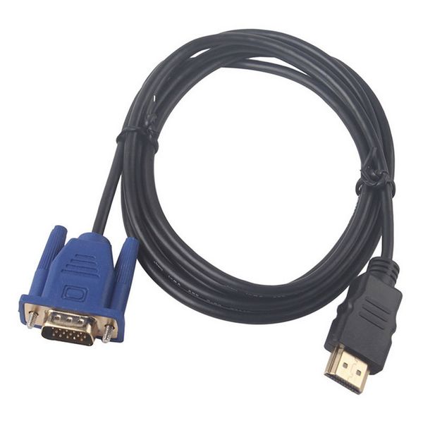 

100pcs 1.8m 6ft hdmi to vga male adapter converter cable for tablet pc tv mobile phone 1080p