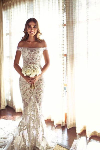 mermaid off shoulder luxury lace tulle court train for black girl 3d-floral appliques vintage wedding dresses bridal gowns cheap, White
mermaid off shoulder luxury lace tulle court train for black girl 3d-floral appliques vintage wedding dresses bridal gowns cheap, White