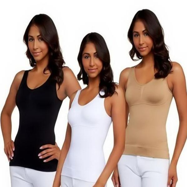 wholesale- cami shaper by genie with removable pads look thinner instantly the ultimate 3 in 1 garment s-xxxl seamless slim underwear vest, Black;white
wholesale- cami shaper by genie with removable pads look thinner instantly the ultimate 3 in 1 garment s-xxxl seamless slim underwear vest, Black;white