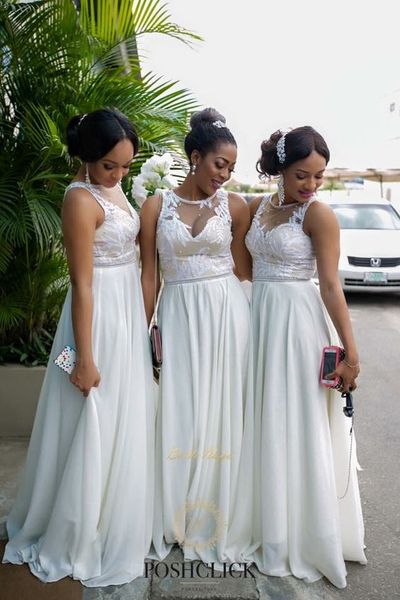 2018 arabic long white chiffon bridesmaid dresses appliques sheer jewel neckline beach maid of honor gowns formal wedding guest dress, White;pink
2018 arabic long white chiffon bridesmaid dresses appliques sheer jewel neckline beach maid of honor gowns formal wedding guest dress, White;pink