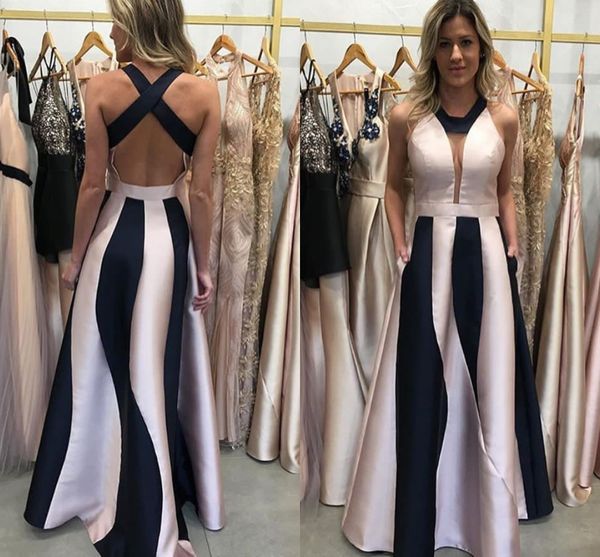 black and pink satin color mixture formal prom dresses scoop back straps cross backless party dresses with pockets graduation dresses
black and pink satin color mixture formal prom dresses scoop back straps cross backless party dresses with pockets graduation dresses