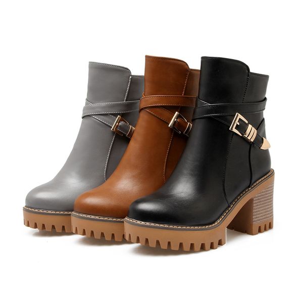 fashion autumn winter new arrive women boots black gray brown square heel ankle boots zipper buckle ladies boots
fashion autumn winter new arrive women boots black gray brown square heel ankle boots zipper buckle ladies boots