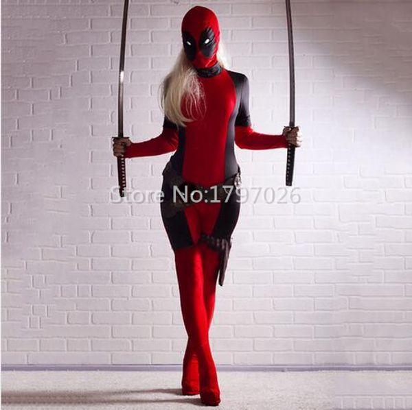 avengers halloween deadpool costume for women deadpool superhero costumes pattern lycra spandex zentai suits for ladies, Black;red
avengers halloween deadpool costume for women deadpool superhero costumes pattern lycra spandex zentai suits for ladies, Black;red