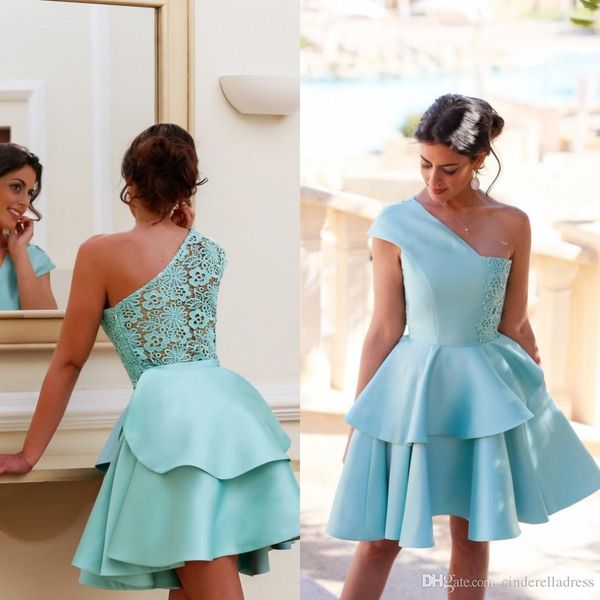 new 2017 summer mint lace short cocktail dresses one shoulder homecoming gowns teens prom party dresses fast shipping, Black
new 2017 summer mint lace short cocktail dresses one shoulder homecoming gowns teens prom party dresses fast shipping, Black