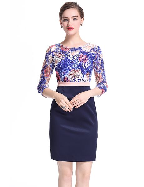 lace embroidery sheath dress cut out 3/4 sleeve mini party dresses 0917142, White;black
lace embroidery sheath dress cut out 3/4 sleeve mini party dresses 0917142, White;black
