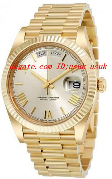 luxury watches 40mm silver dial 18k yellow gold automatic mechanical movement men's watch wristwatches, Slivery;brown
luxury watches 40mm silver dial 18k yellow gold automatic mechanical movement men's watch wristwatches, Slivery;brown