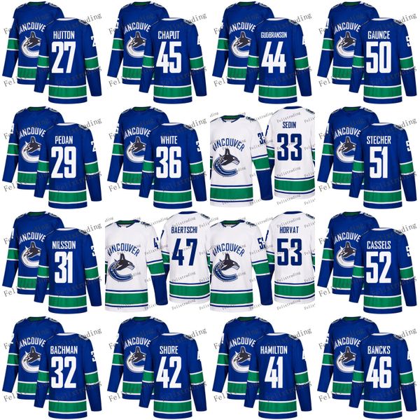 53 Bo Horvat Henrik Sedin Ben Hutton Sven Baertsch Carter Bancks Drew Shore Ryan White Anders Nilsson 2018 Season Vancouver Canucks Jerseys
53 Bo Horvat Henrik Sedin Ben Hutton Sven Baertsch Carter Bancks Drew Shore Ryan White Anders Nilsson 2018 Season Vancouver Canucks Jerseys