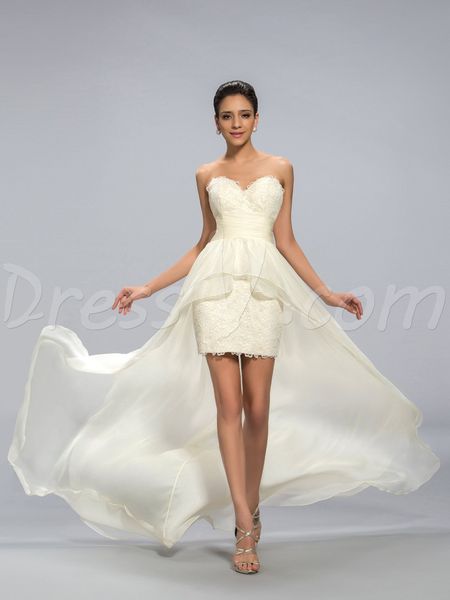 2019 Newest Summer Beach Style Long Sleeve Prom Dresses Applique High-Low Lace Evening Dresses Ruffles Formal Gowns Robe de soiree Cheap