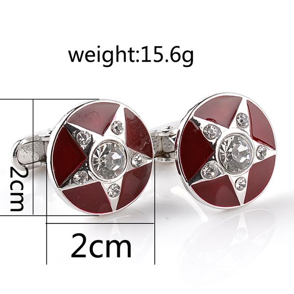 mens fashion round cufflinks crystal five point star red enamel pentagram men's fashion jewelry french shirt cuff links accessories 6, Silver
mens fashion round cufflinks crystal five point star red enamel pentagram men's fashion jewelry french shirt cuff links accessories 6, Silver
