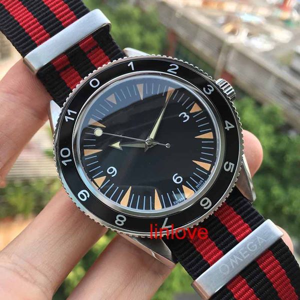Luxury Brand Wristwatch Male Mens Watches Red Fabric Strap James Bond Spectre 007 Women automatic mechanical watch relogio masculino reloj