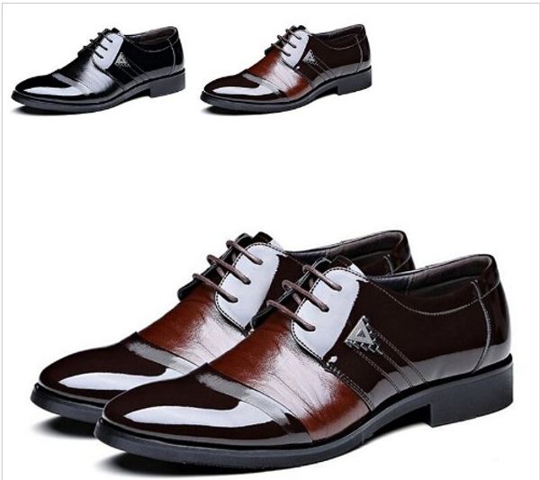 men leather shoes pointed toe lace-up mens shoes flats fashion splice business dress shoes for men size 39-44, Black
men leather shoes pointed toe lace-up mens shoes flats fashion splice business dress shoes for men size 39-44, Black