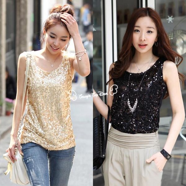 wholesale-dropshipping women summer tank women's shining bling sequin tank sleeveless blouse t-shirt black golden b7, Black;white
wholesale-dropshipping women summer tank women's shining bling sequin tank sleeveless blouse t-shirt black golden b7, Black;white