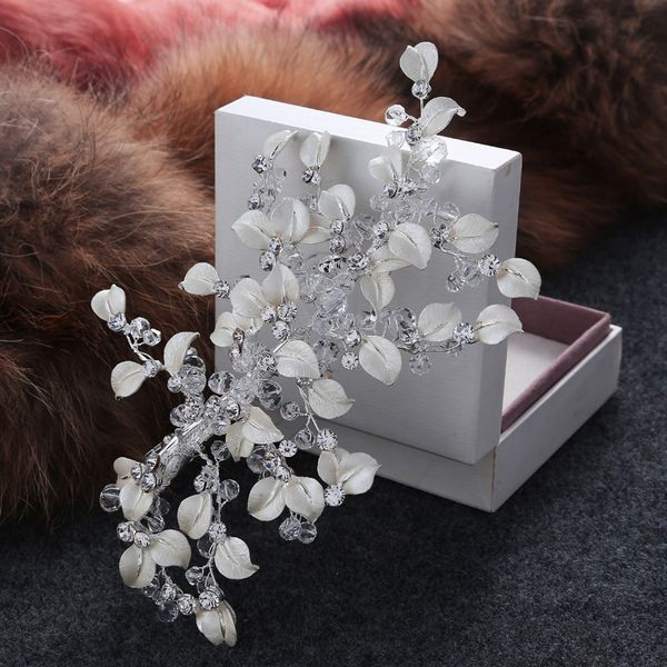 beijia New Fashion White Leaf Bridal Tiara Silver Wedding Crystal Hair Clip Comb Handmade Headpiece
beijia New Fashion White Leaf Bridal Tiara Silver Wedding Crystal Hair Clip Comb Handmade Headpiece