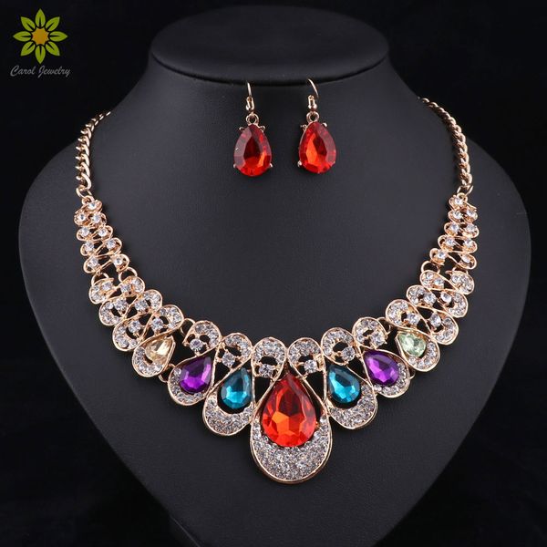 fashion indian jewellery blue crystal necklace earrings bridal jewelry sets for brides party wedding accessories decoration, Silver
fashion indian jewellery blue crystal necklace earrings bridal jewelry sets for brides party wedding accessories decoration, Silver